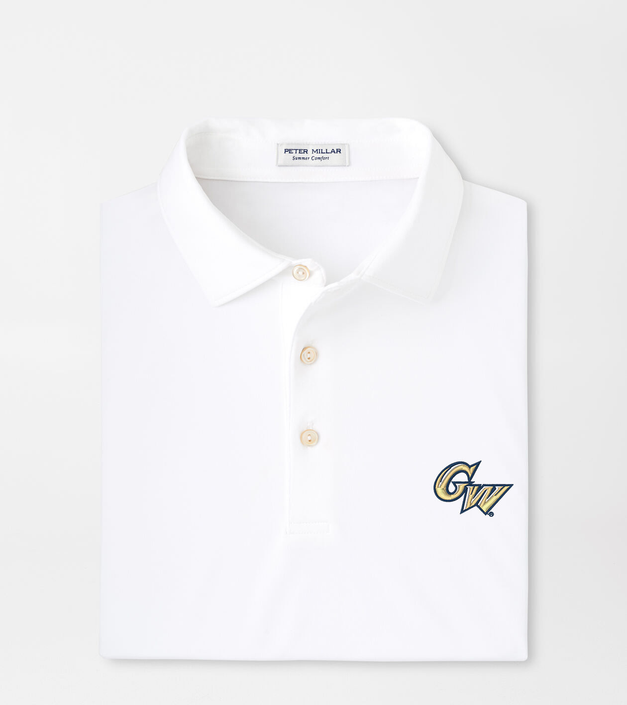 George Washington University Solid Performance Jersey Polo (Sean Self Collar)