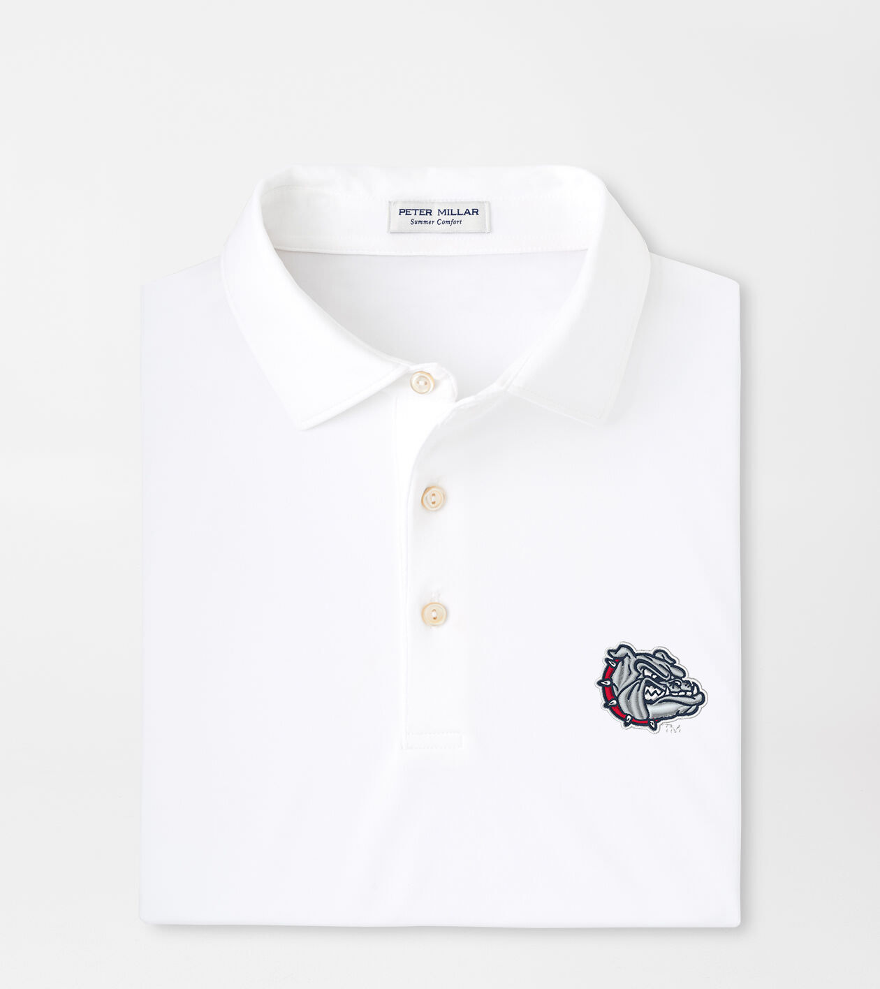 Gonzaga Bulldog Solid Performance Jersey Polo (Sean Self Collar)