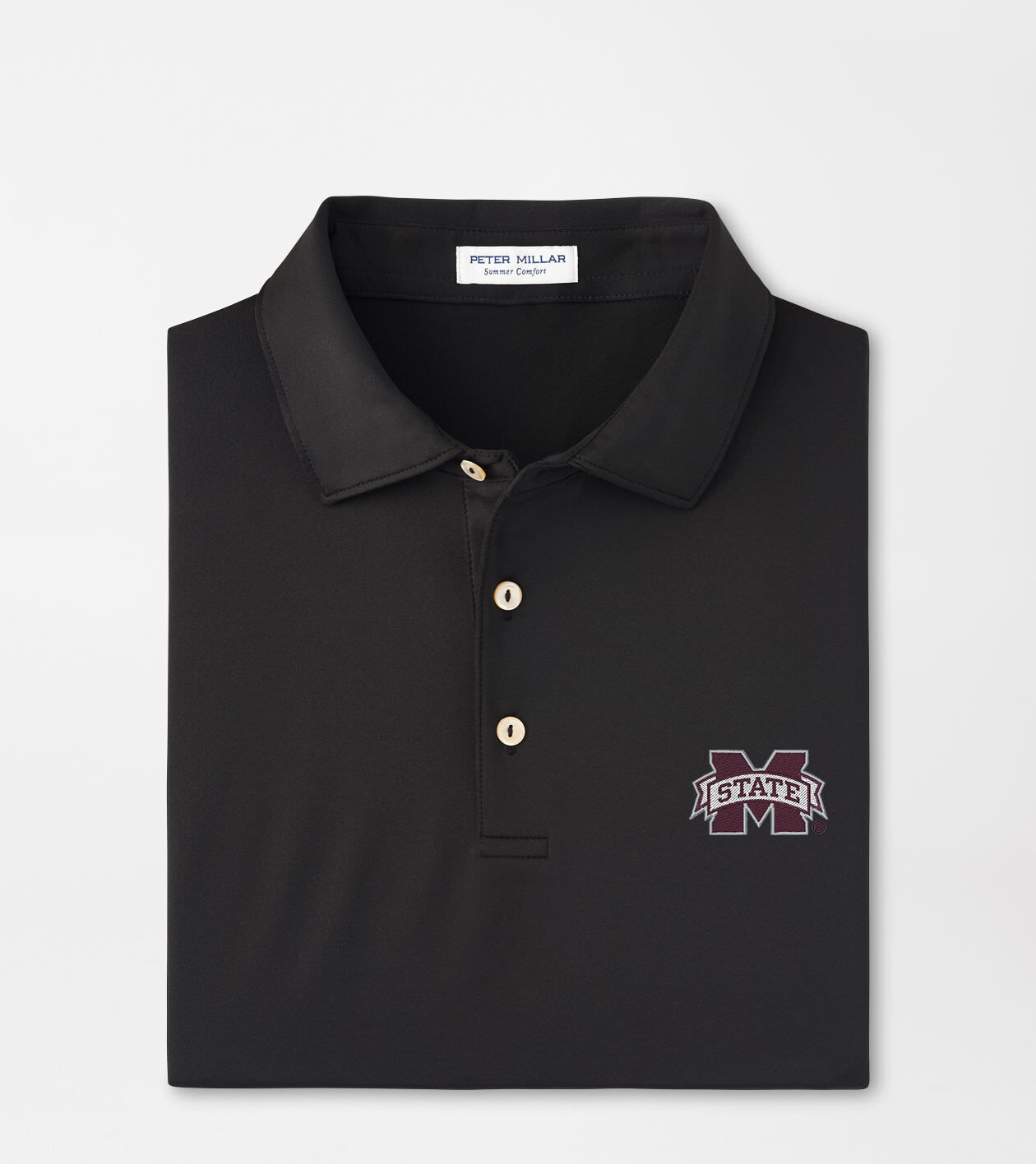Mississippi State Solid Performance Jersey Polo (Sean Self Collar)