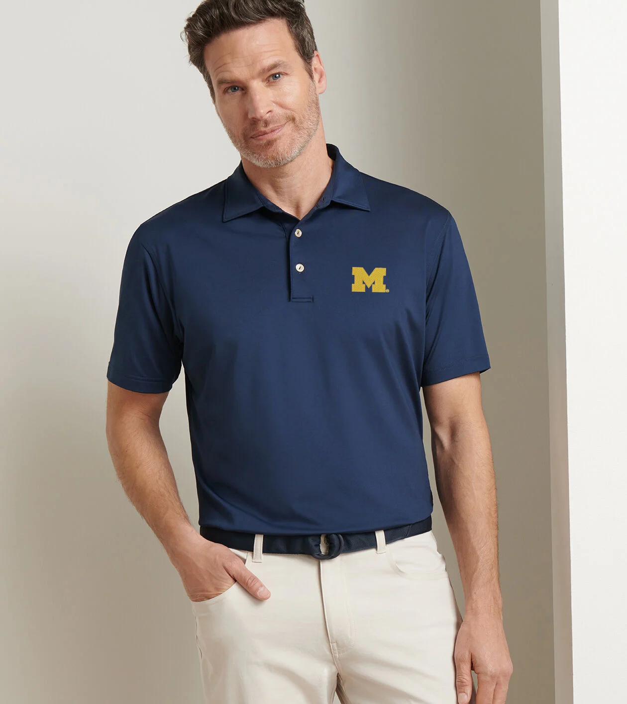 Michigan Solid Performance Jersey Polo