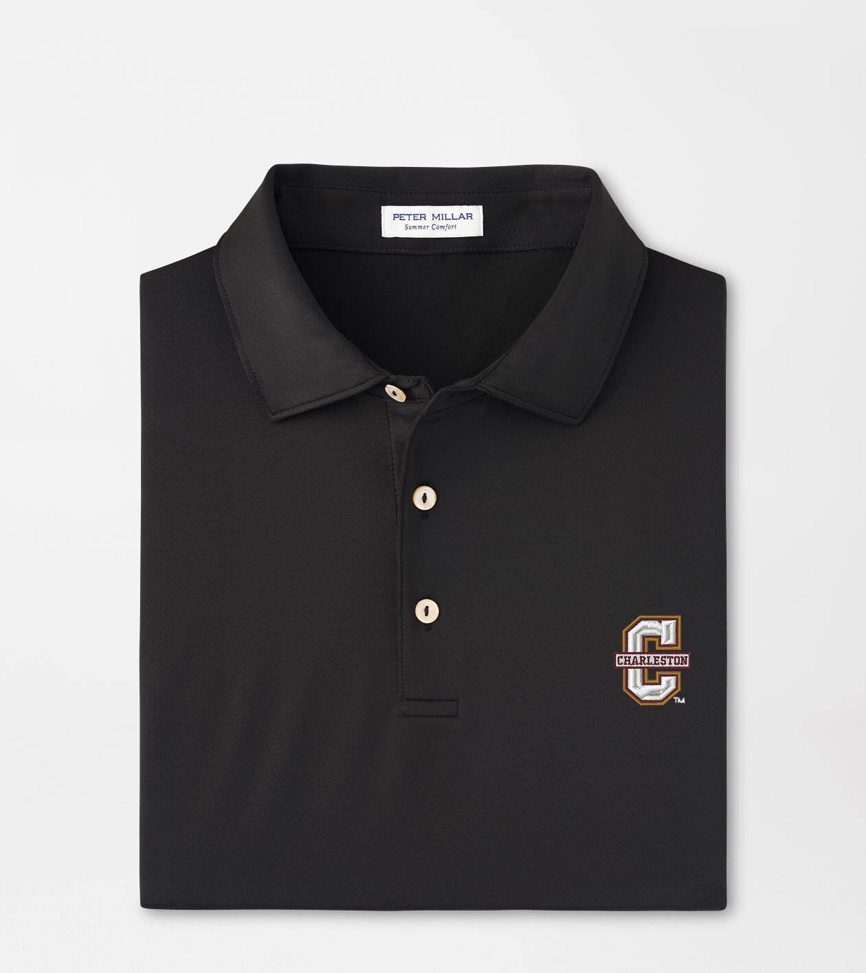 College of Charleston Solid Performance Jersey Polo (Sean Self Collar)