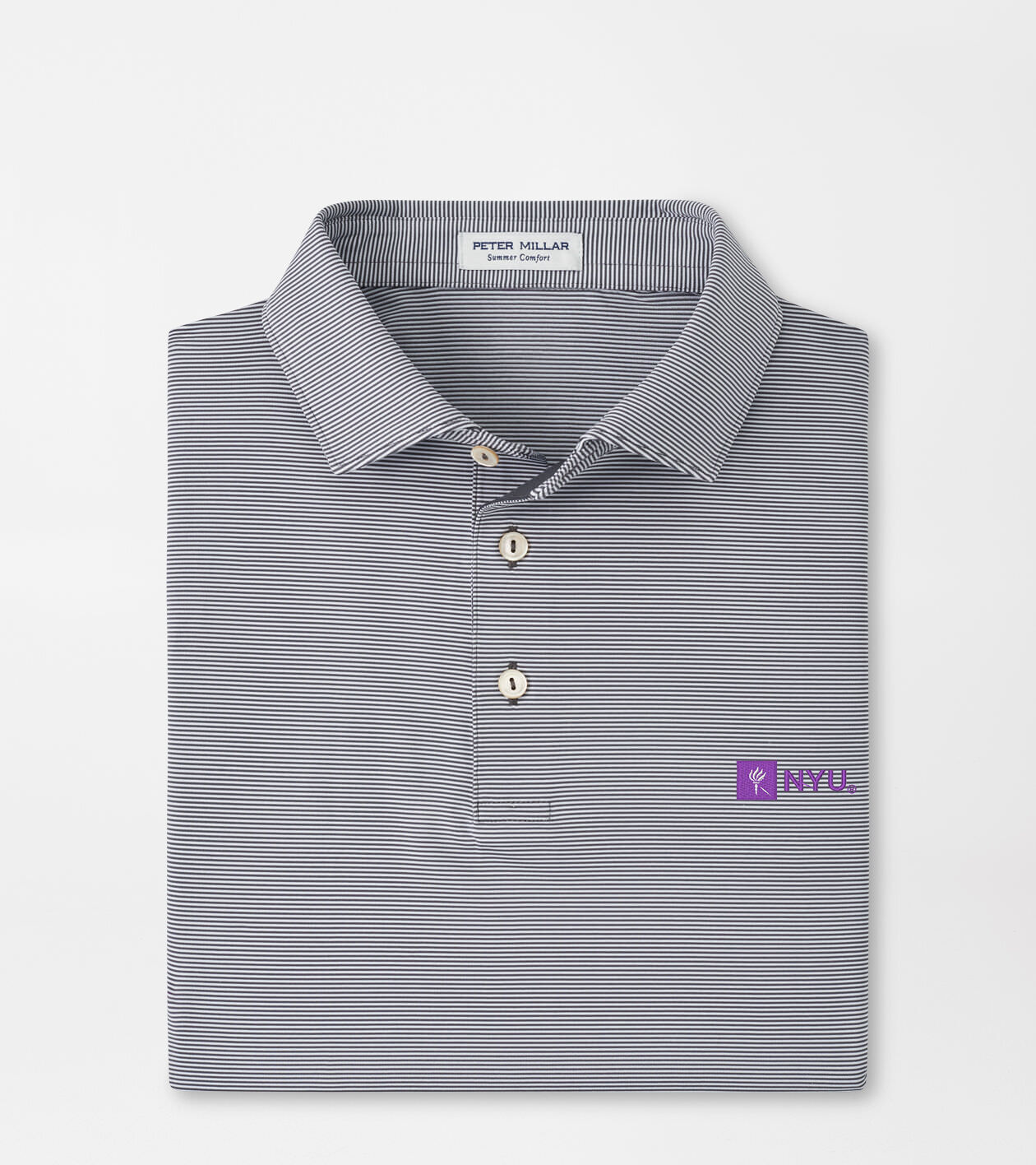 New York University Jubilee Stripe Performance Polo 1 New York University Jubilee Stripe Performance Polo