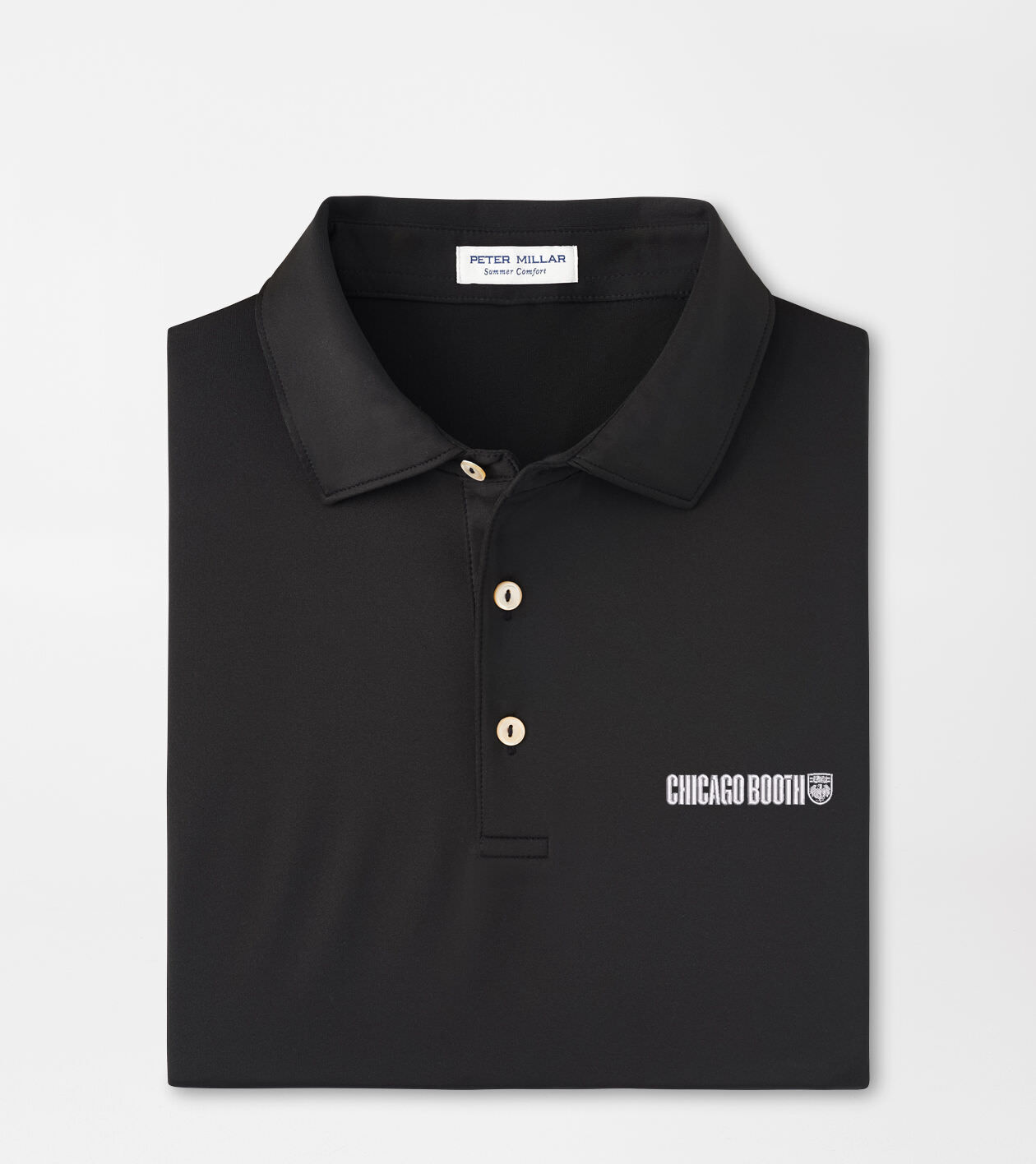 University of Chicago Booth Solid Performance Jersey Polo (Sean Self Collar) 1 University of Chicago Booth Solid Performance Jersey Polo (Sean Self Collar)