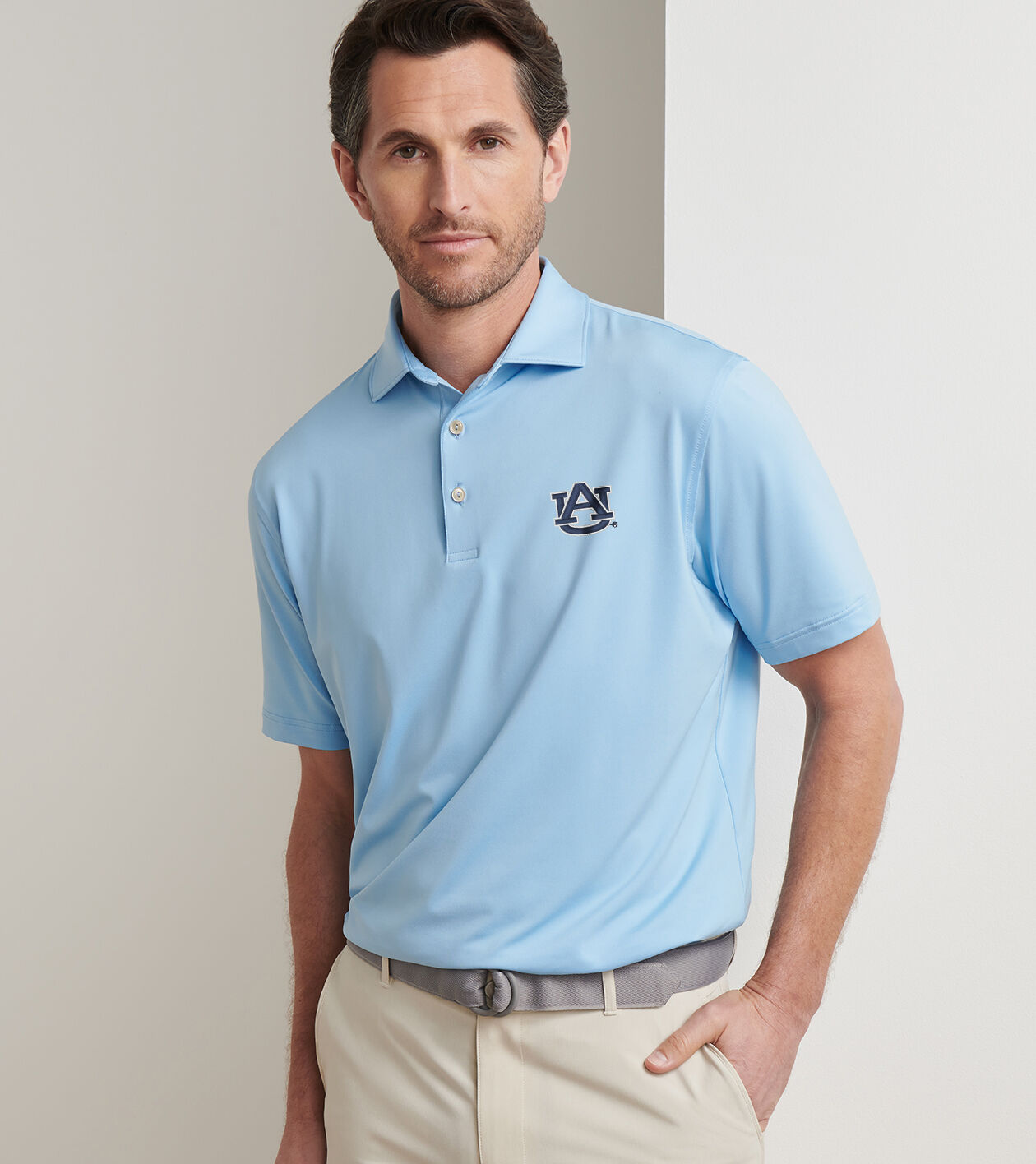 Auburn Solid Performance Jersey Polo