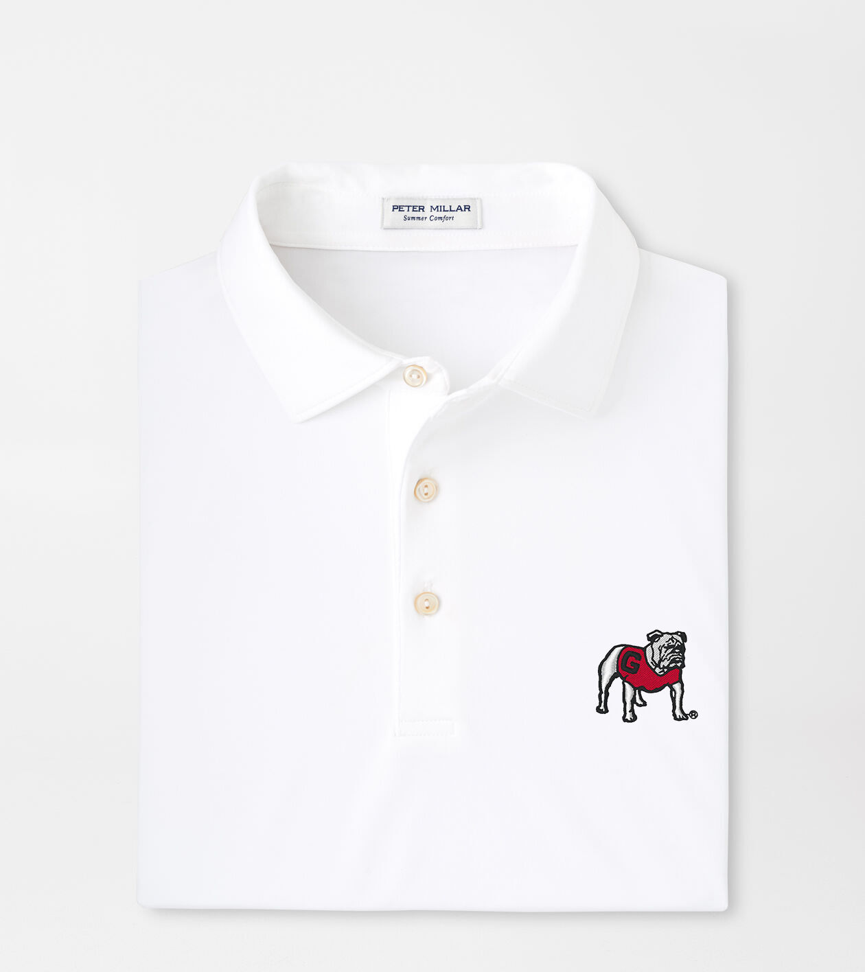 Georgia Standing Bulldog Solid Performance Jersey Polo (Sean Self Collar) 2 Georgia Standing Bulldog Solid Performance Jersey Polo (Sean Self Collar)