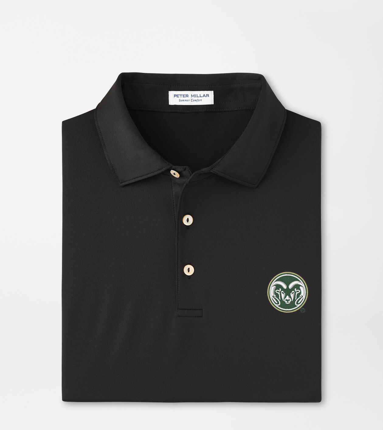 Colorado State Solid Performance Jersey Polo (Sean Self Collar) 1 Colorado State Solid Performance Jersey Polo (Sean Self Collar)