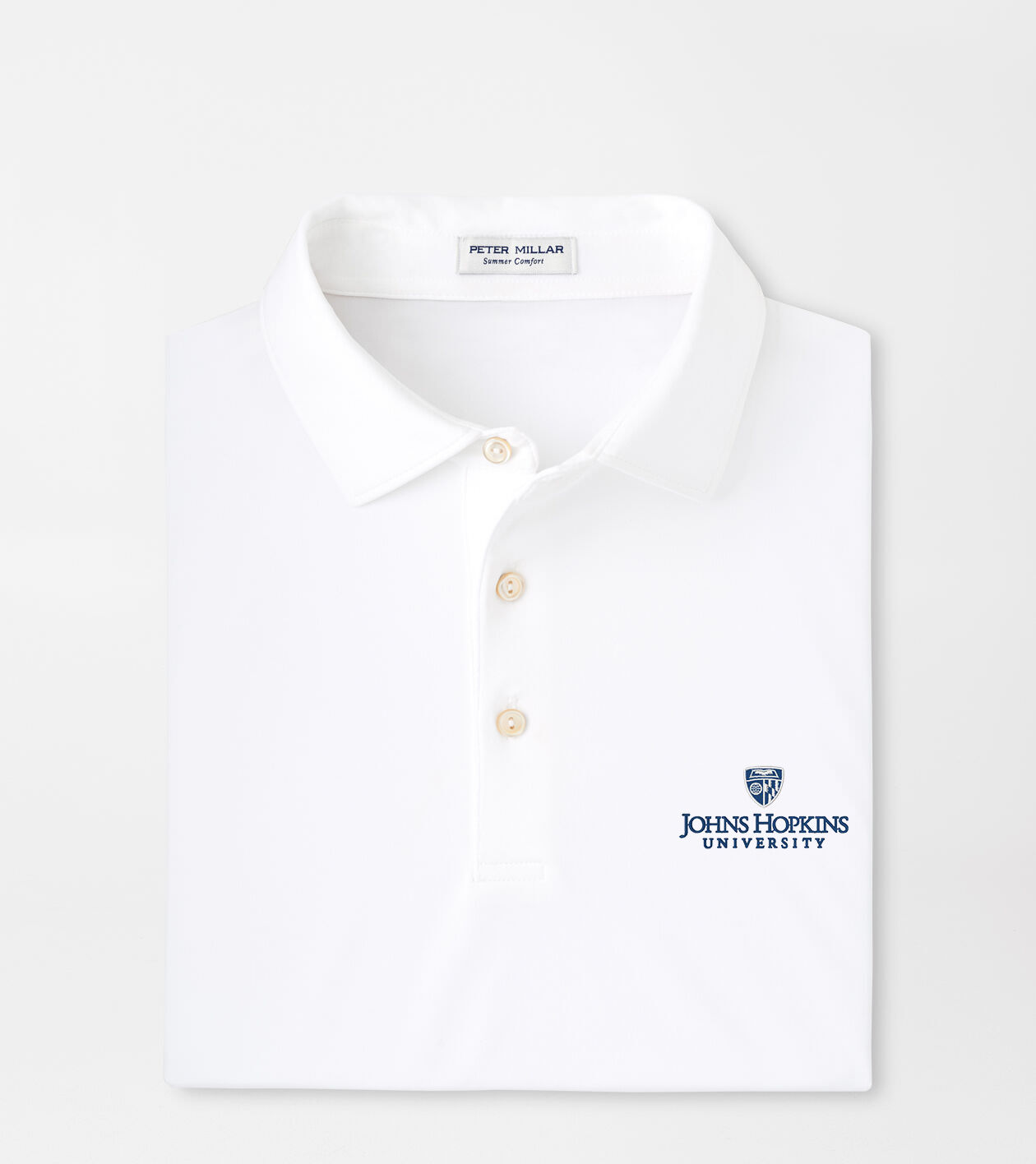 Johns Hopkins University Solid Performance Jersey Polo (Sean Self Collar)