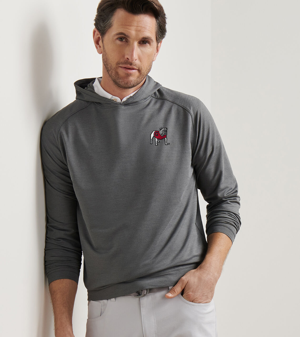 Georgia Standing Bulldog Pine Performance Hoodie