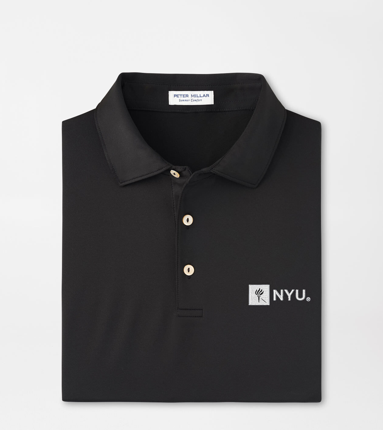 New York University Solid Performance Jersey Polo (Sean Self Collar) 1 New York University Solid Performance Jersey Polo (Sean Self Collar)