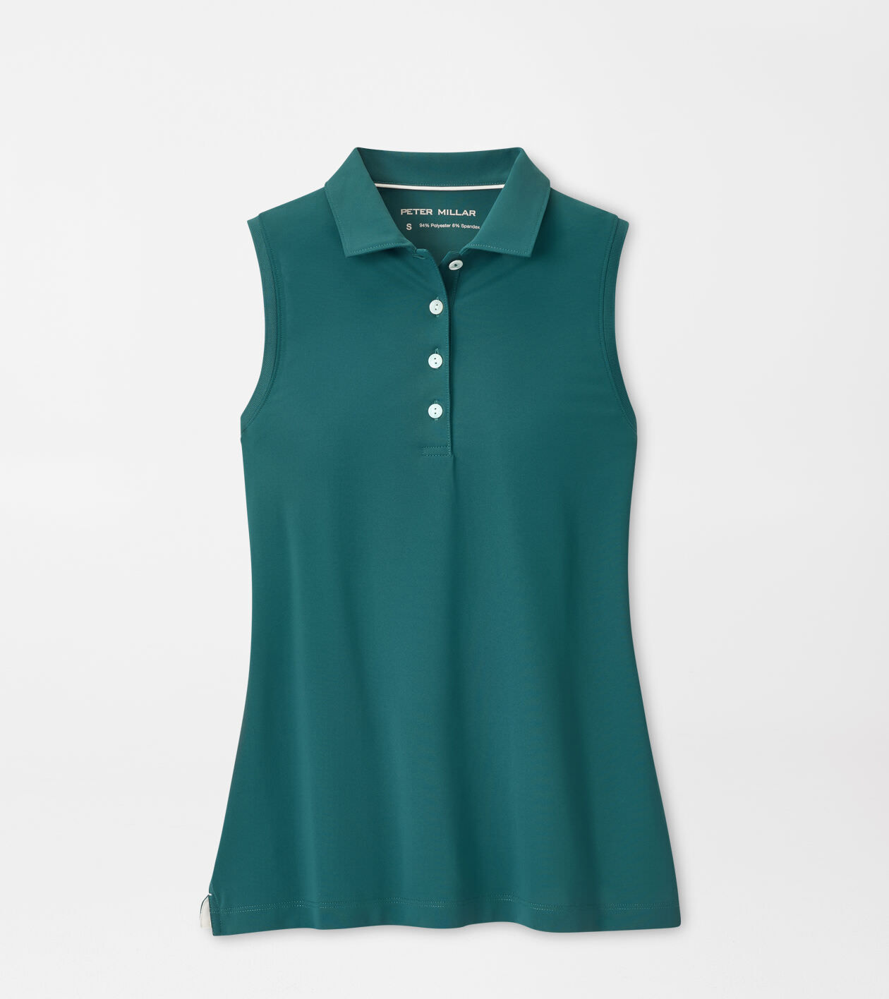 Banded Sport Mesh Sleeveless Button Polo