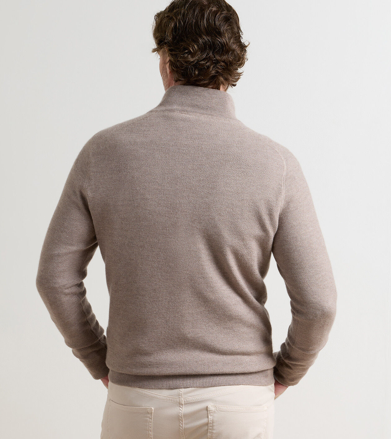 Voyager Cashmere-Silk Saddle Shoulder Quarter Zip