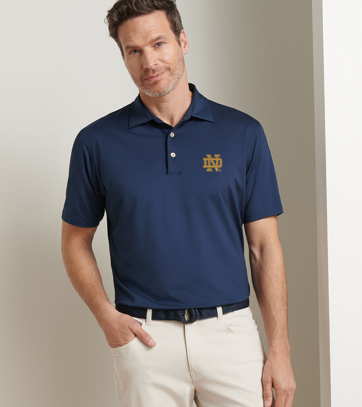 Notre Dame Solid Performance Jersey Polo