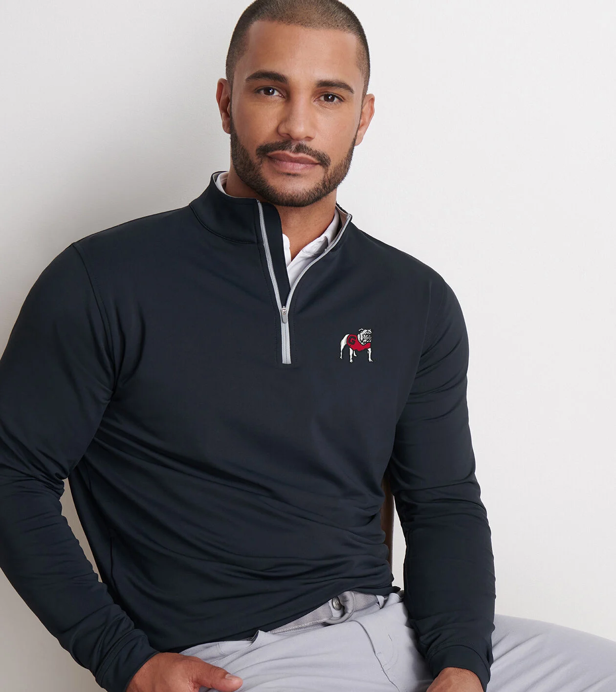 Georgia Standing Bulldog Perth Performance Quarter-Zip 1 Georgia Standing Bulldog Perth Performance Quarter-Zip