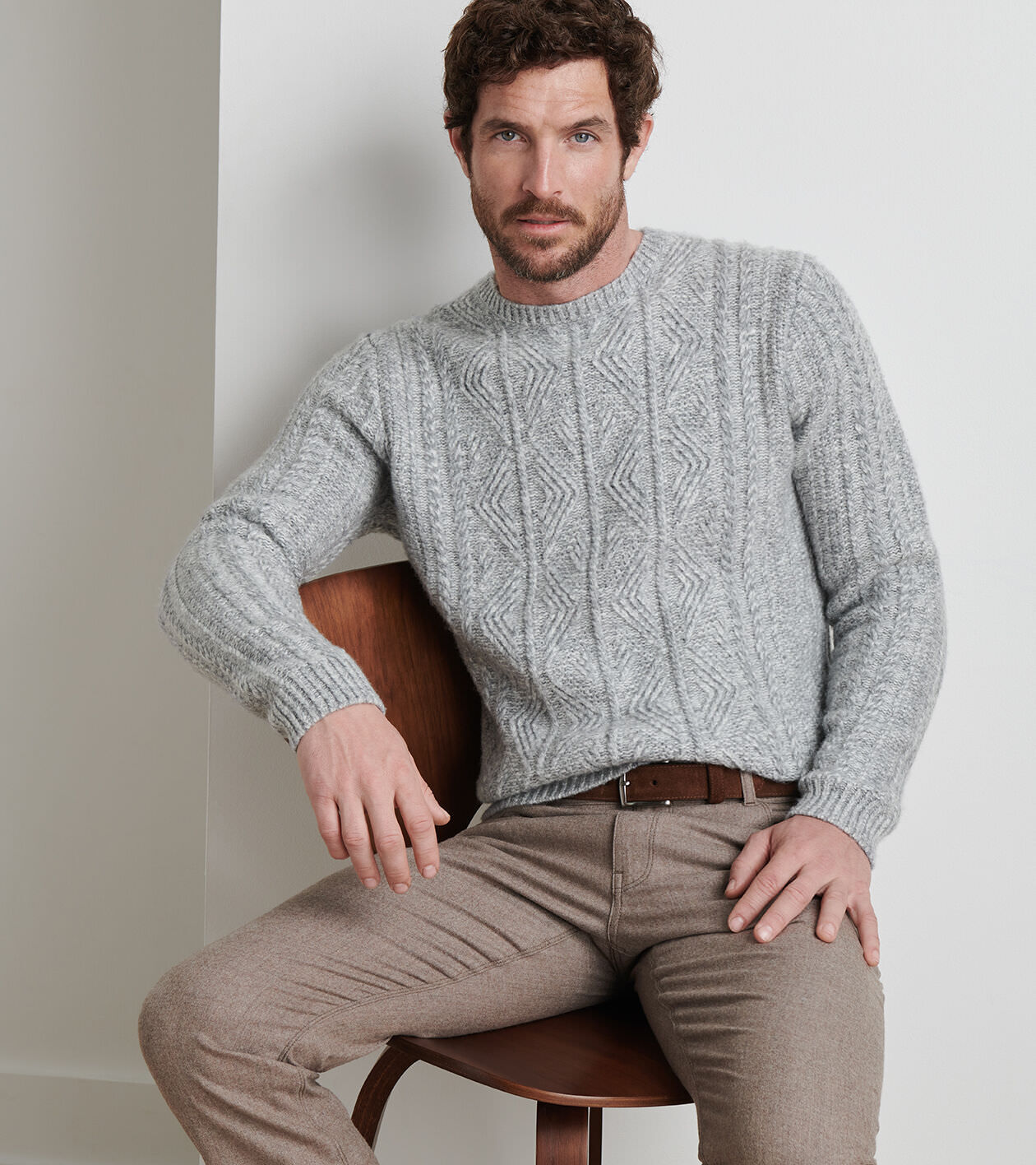 Callum Cable Crewneck Sweater 2 Callum Cable Crewneck Sweater