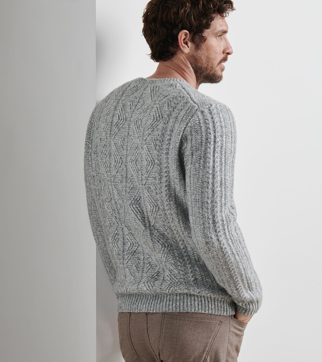 Callum Cable Crewneck Sweater 3 Callum Cable Crewneck Sweater