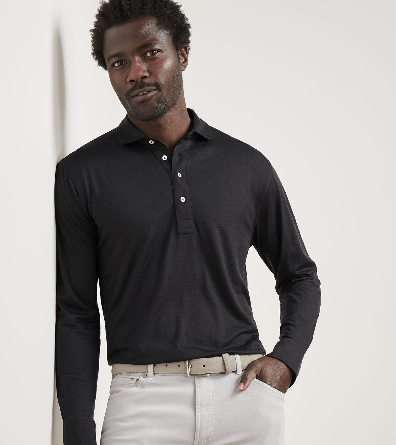 Lawrence Long-Sleeve Wool Polo