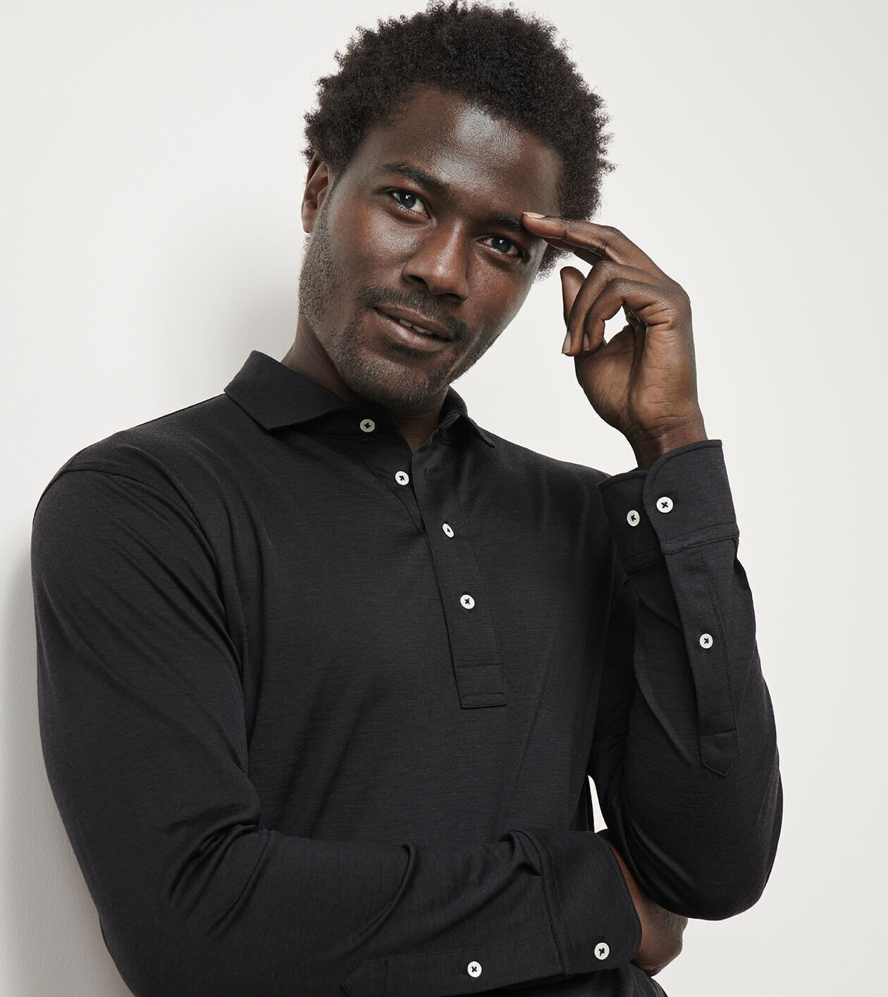 Lawrence Long-Sleeve Wool Polo