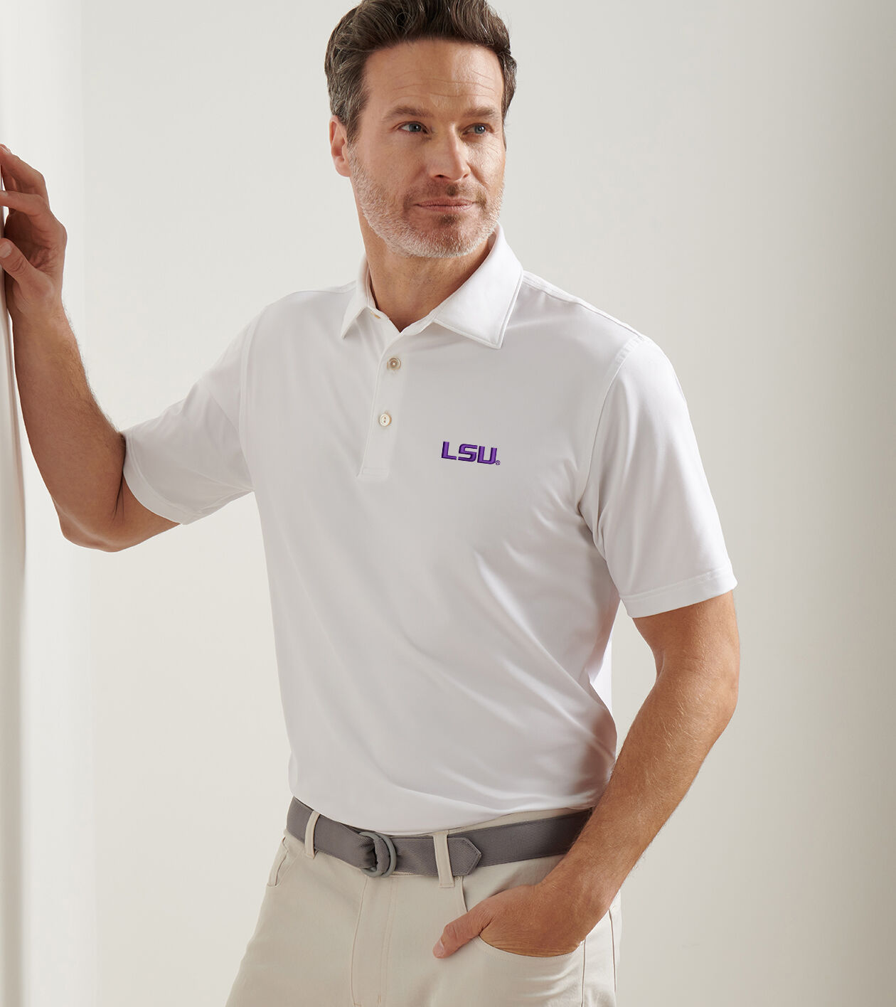 LSU Solid Performance Jersey Polo