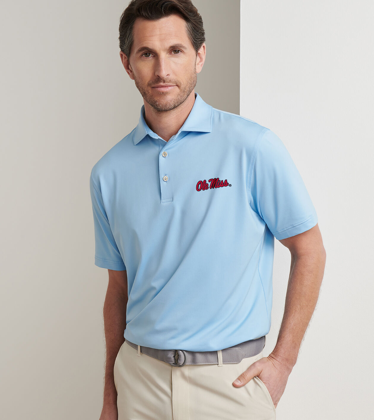 Ole Miss Solid Performance Jersey Polo