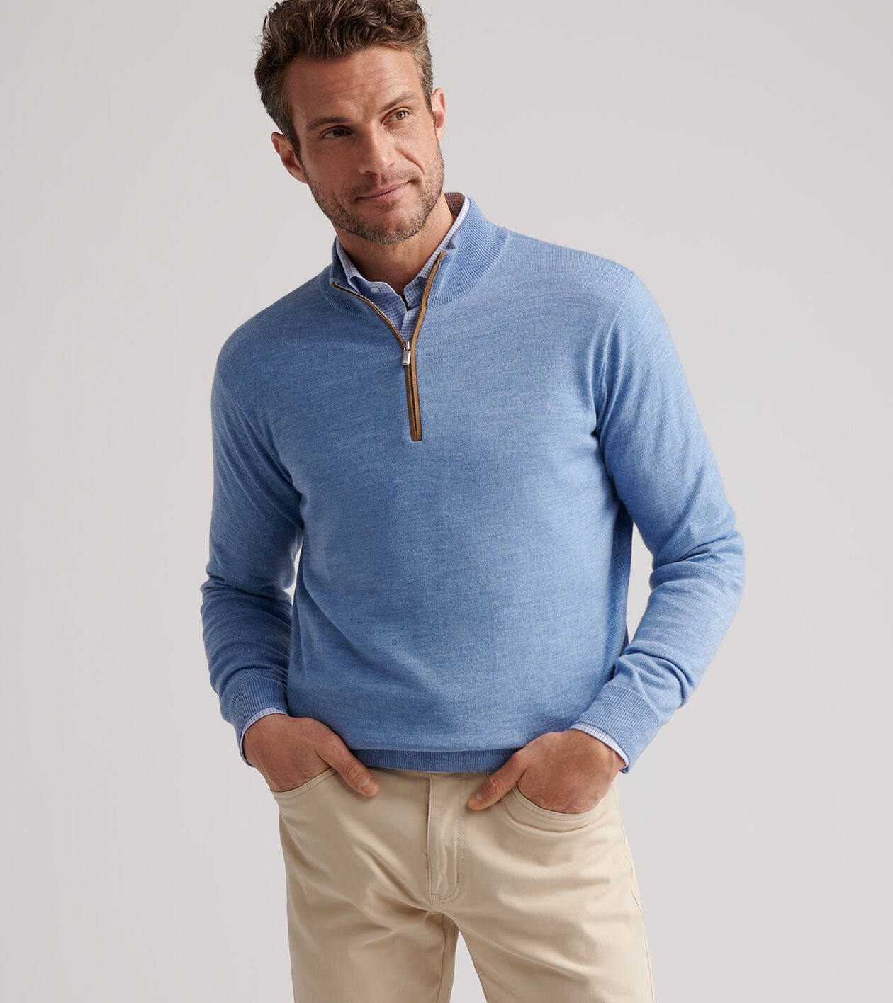 Autumn Crest Suede Trim Quarter-Zip 2 Autumn Crest Suede Trim Quarter-Zip