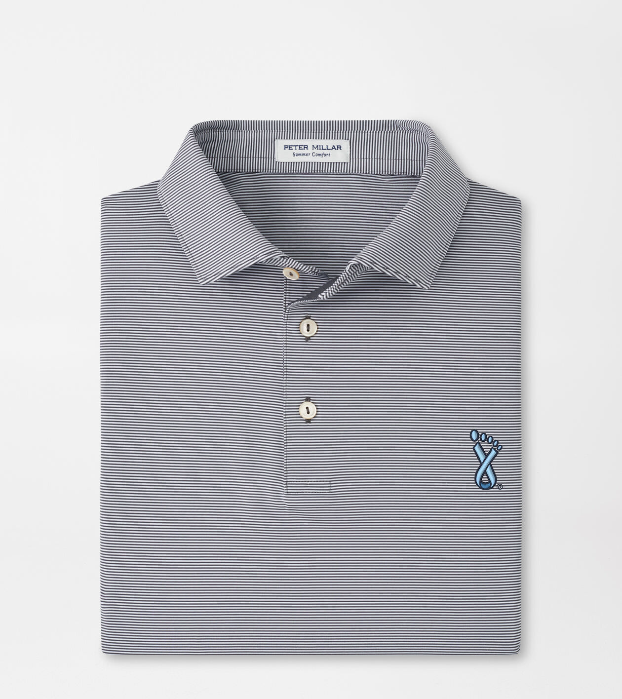 UNC Lineberger Cancer Center Jubilee Stripe Performance Polo 1 UNC Lineberger Cancer Center Jubilee Stripe Performance Polo