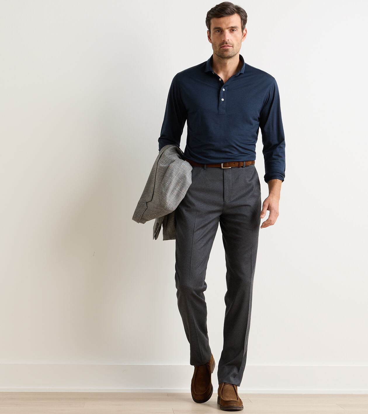 Byron Cashmere-Merino Flat Front Trouser