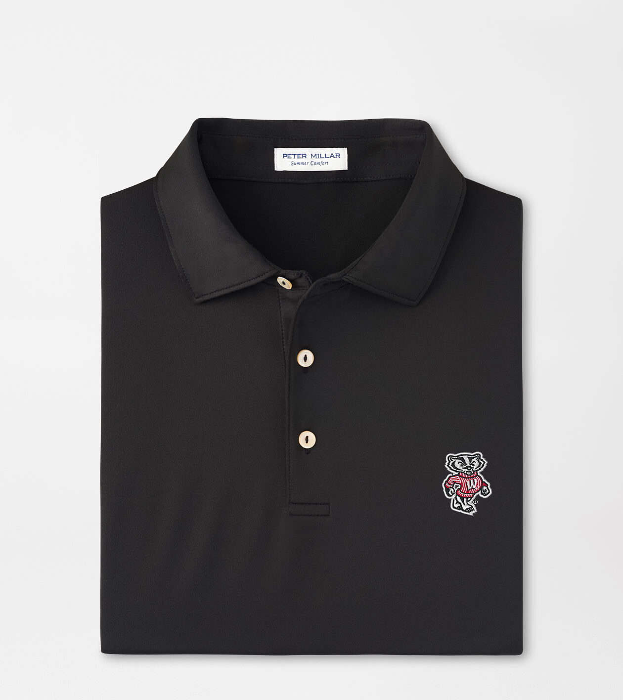 Wisconsin Solid Performance Jersey Polo (Sean Self Collar) 1 Wisconsin Solid Performance Jersey Polo (Sean Self Collar)