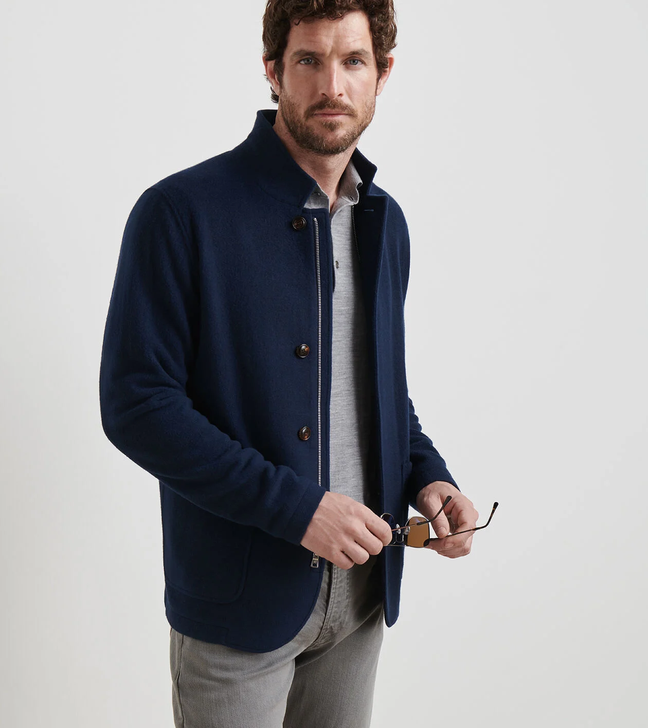 Artisan Crafted Cashmere Zip Blazer