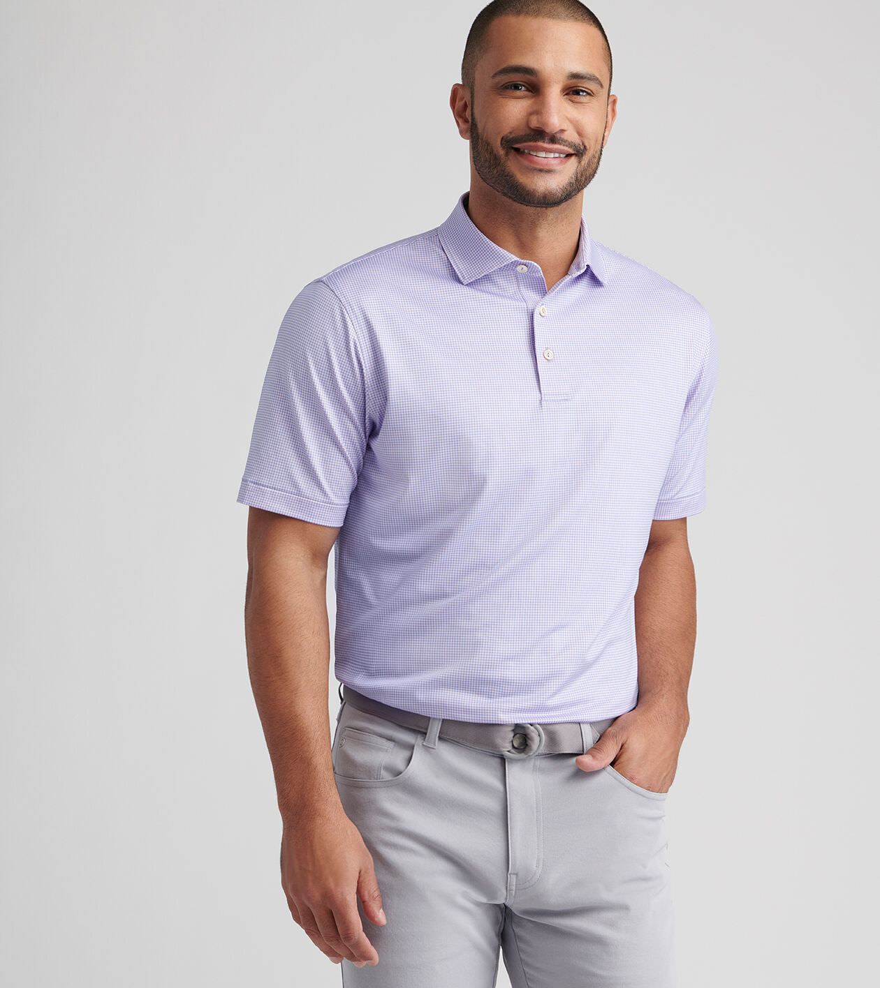 Gingham Performance Jersey Polo 2 Gingham Performance Jersey Polo