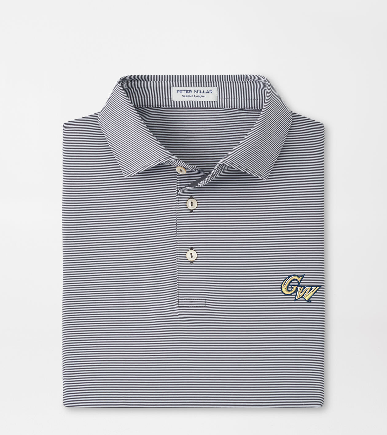 George Washington University Jubilee Stripe Performance Polo